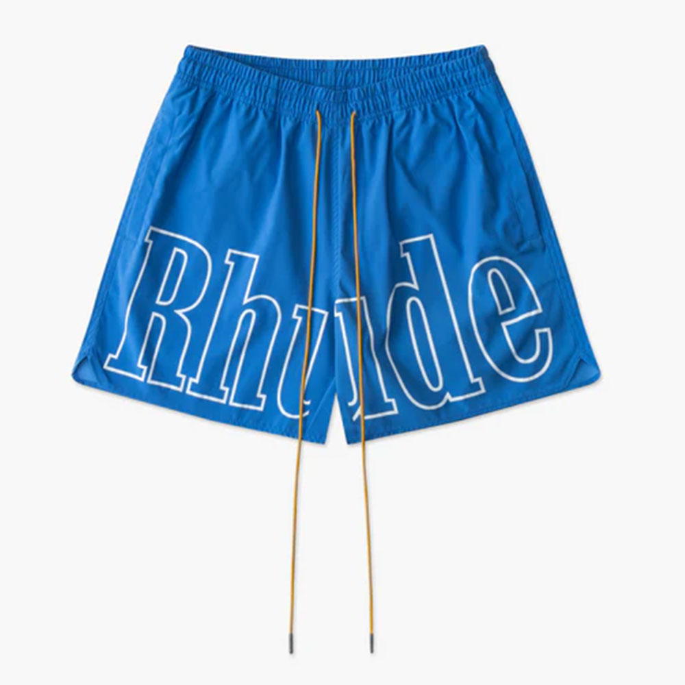 Rhude Logo Swim Trunks Blue